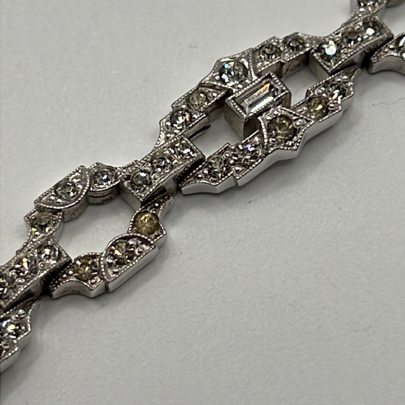 ENGEL BROTHERS 1930’s ART DECO RHINESTONE BRACELET - Picture 2 of 12